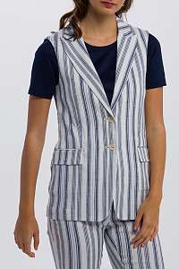 SAKO GANT O2. STRIPE SLEEVELESS BLAZER