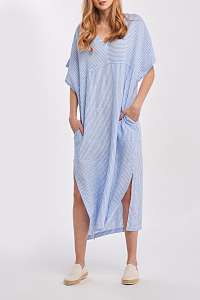 ŠATY GANT D2. STRIPED LINEN KAFTAN DRESS