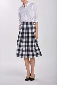 SUKŇA GANT D1. GINGHAM PLEATED SKIRT