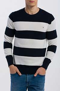 SVETER GANT COTTON PIQUE BARSTRIPE CREW