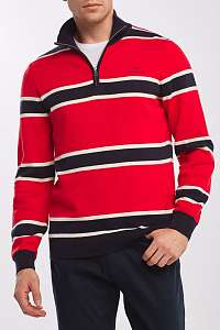 SVETER GANT D1. KNITTED STRIPED HALFZIP