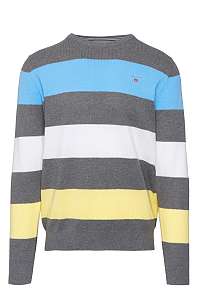 SVETER GANT O1. COTTON PIQUE MULTISTRIPE CREW