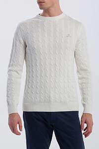 SVETER GANT O1. HALF CARDIGAN CABLE CREW