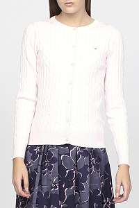 Sveter GANT STRETCH COTTON CABLE CREW CARDIGAN