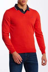 SVETER GANT STRETCH COTTON CONTRAST V-NECK