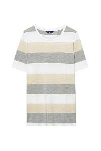 TRIČKO GANT O. MELANGE STRIPED C-NECK T-SHIRT