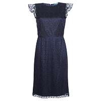 Lauren Ralph Lauren  Krátke šaty LACE CAP SLEEVE DRESS  Modrá
