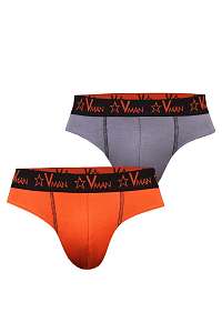 2 pack pánskych slipov VIANIA Vman Grey Orange