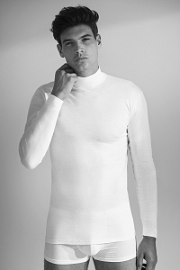 Enrico Coveri Pánske tričko s dlhým rukávom E.Coveri 1015 biela XXL