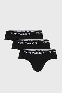 Tom Tailor 3 PACK čiernych slipov Tom Tailor Retro ČIERNA M