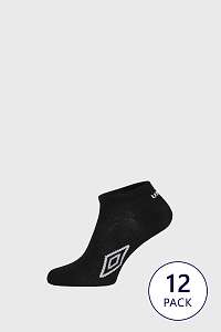 Umbro 12 PACK čiernych členkových ponožiek Umbro ČIERNA-42