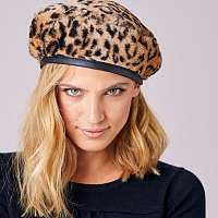 Blancheporte Baretka s imitáciou kožušiny leopard