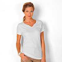 Blancheporte Jednofarebné tričko s tuniským výstrihom biela