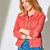 Blancheporte Krátka džínsová bunda, farebná červená