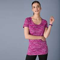 Blancheporte Melírované tričko s krátkymi rukávmi, z bio bavlny, eco-friendly purpurový melír