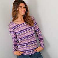 Blancheporte Prúžkované tričko s dlhými rukávmi fialová/lila