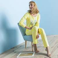 Blancheporte Pyžamo s dlhými rukávmi, bavlna, potlač Morning žltá