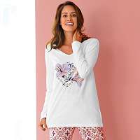 Blancheporte Pyžamové tričko s dlhými rukávmi biela