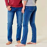 Blancheporte Rovné džínsy v zapratom vzhľade modrá