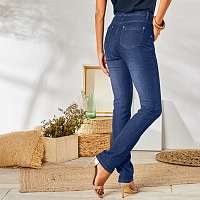Blancheporte Rovné džínsy zapratý vzhľad, ekologické spracovanie tmavomodrá