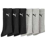 Blancheporte Športové ponožky Puma čierne + sivé, sada 6 párov 3x čierna + 3x sivá