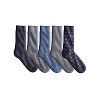 Blancheporte Súprava 5 párov originálnych ponožiek nám.modrá+modrá+sivý melír