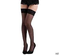 nadkolienky PAMELA MANN - Lace Top Hold Ups - Black - PM260