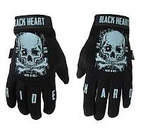 rukavice BLACK HEART - Moto W-TEC Web Skull - BLACK - 029-0012-BLK