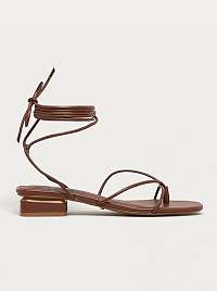 ALDO hnedé sandále na podpätku Giannaflex