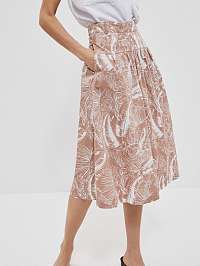 Béžová dámska vzorovaná sukňa Moodo