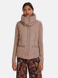 Béžová zimná bunda/vesta Desigual Nivy
