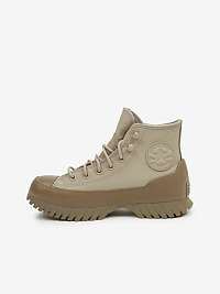 Béžové členkové kožené tenisky Converse Chuck Taylor All Star Lugged Winter 2.0
