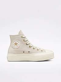 Béžové dámske členkové tenisky Converse Chuck Taylor All Star Lift