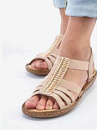 Béžové dámske sandále Rieker