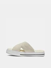 Béžové dámske semišové šľapky na platforme Converse One Star