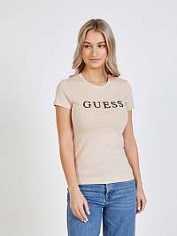 Béžové dámske tričko Guess Kimetz