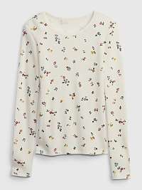 Béžové dievčenské vzorované tričko GAP