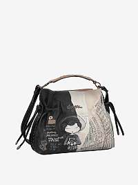 Béžovo-čierna dámska vzorovaná malá crossbody kabelka Anekke City Moments
