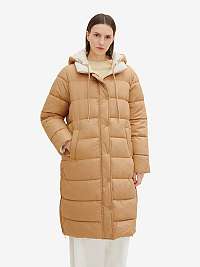Béžový dámsky zimný prešívaný obojstranný kabát Tom Tailor