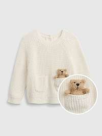 Béžový dievčenský pletený sveter GAP Brannan bear