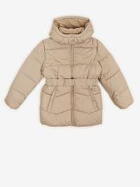 Béžový dievčenský zimný prešívaný kabát Tom Tailor