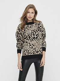 Béžový sveter s leopardím vzorom Jacqueline de Yong Lian