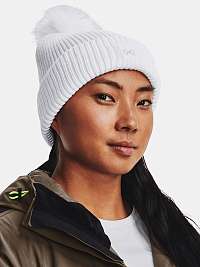 Biela dámska čiapka Under Armour UA Halftime Ribbed Pom Cap