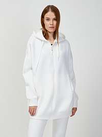Biela dámska mikina s kapucňou na zips Guess Allie
