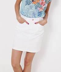 Biela rifľová sukňa CAMAIEU