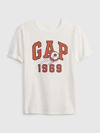 Biele chlapčenské organické tričko GAP 1969