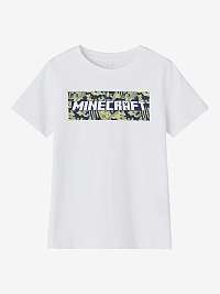 Biele chlapčenské tričko s názvom Minecraft
