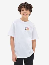 Biele chlapčenské tričko s potlačou na chrbte VANS