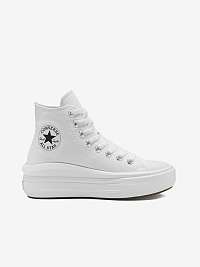 Biele dámske členkové tenisky Converse na platforme