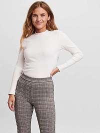 Biele dámske rebrované tričko so stojačikom VERO MODA Helsinki